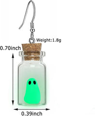 Glow-in-the-Dark Ghost in a Bottle Earrings
