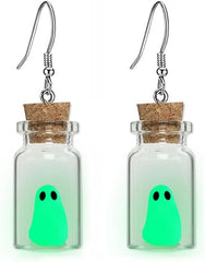 Glow-in-the-Dark Ghost in a Bottle Earrings