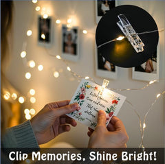 10M 100 LED Copper Photo Fairy Light Strip with Clips for Decor