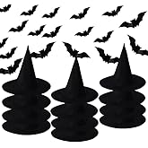 8 Pack Hanging Witch Hats with 32 3D Bats