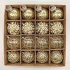 Set of 16 Champagne Christmas Balls for Tree and Holiday Decorations