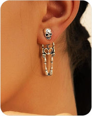 Halloween Dangle Earrings Set – Skeleton, Ghost, Witch, Skull & Knife Drop Earrings for Women