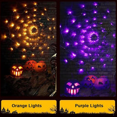 4FT Halloween Spider Web Lights with 70 LED & Remote