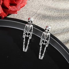 Halloween Dangle Earrings Set – Skeleton, Ghost, Witch, Skull & Knife Drop Earrings for Women