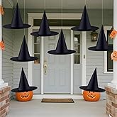 8 Pack Hanging Witch Hats with 32 3D Bats