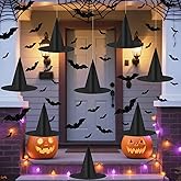 8 Pack Hanging Witch Hats with 32 3D Bats