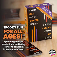 Taco Cat Goat Cheese Pizza: Halloween Edition – Spooky Fast-Paced Card Game for Family