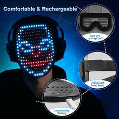 50 Patterns Rechargeable Face Transforming Mask for Halloween