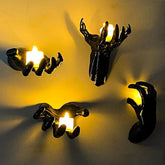Halloween Decor Indoor – 4 Pack Creepy Reaching Hands with LED Candles