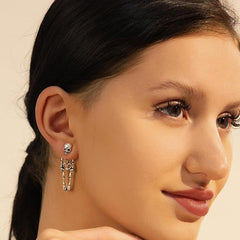 Halloween Dangle Earrings Set – Skeleton, Ghost, Witch, Skull & Knife Drop Earrings for Women