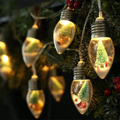 Christmas Snow Globe String Lights for Indoor Holiday and Party Decor