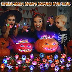 Halloween LED Light-Up Rings – 50PCS Glow Flash Rings for Kids & Adults