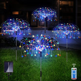 4pcs Solar Outdoor Fireworks LED Lights for Garden and Holiday Decor