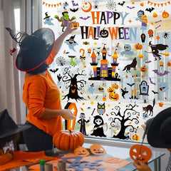 Christmas Decorations, 9 Sheets Christmas Window Clings, Snowflake Window Clings Decals, Double Sided Xmas Snowflake Decal Stickers for Winter Holiday Home Indoor Decorations Decor Supplies