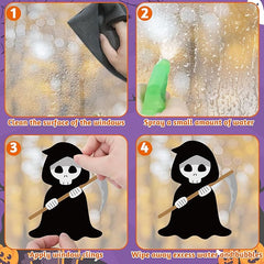 Christmas Decorations, 9 Sheets Christmas Window Clings, Snowflake Window Clings Decals, Double Sided Xmas Snowflake Decal Stickers for Winter Holiday Home Indoor Decorations Decor Supplies