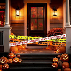 84Pcs Halloween Bloody Handprint & Footprint Stickers – Reusable Window