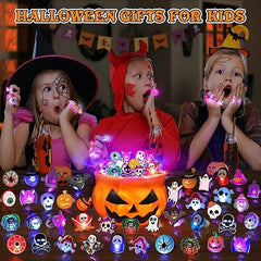 Halloween LED Light-Up Rings – 50PCS Glow Flash Rings for Kids & Adults