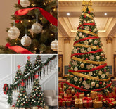 Set of 16 Champagne Christmas Balls for Tree and Holiday Decorations