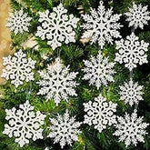 Christmas Tree Ornaments Sparkling Dazzling Festival Party Decoration Crystal Snowflake Design Hanging Ornament Holiday Season Home Decor