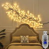 AMill 96 LED Willow Vine Wall Lights USB Powered for Cozy Home Decor
