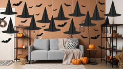 8 Pack Hanging Witch Hats with 32 3D Bats