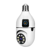 Dual Lens Night Vision Motion Detection Bulb Camera