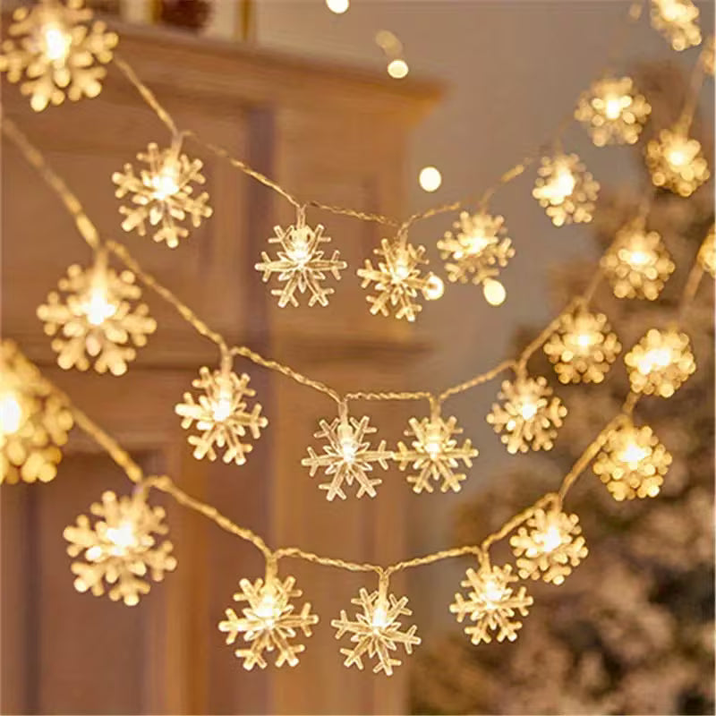 LED Christmas Snowflake String Lights for Home and Party Decoration