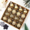 Set of 16 Champagne Christmas Balls for Tree and Holiday Decorations