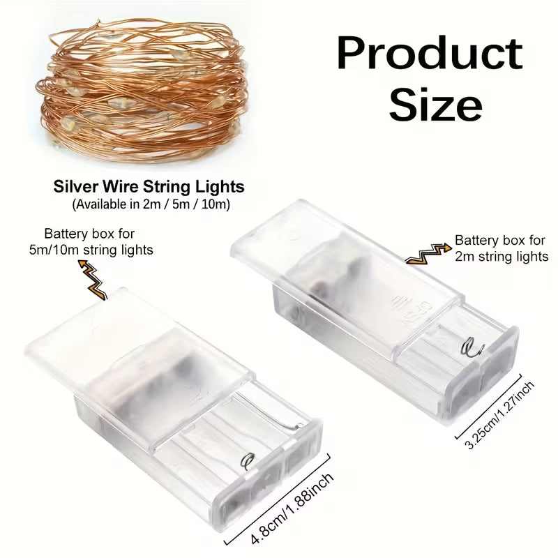 LED Battery Powered Copper Wire Fairy Lights for Holiday and Party Decor