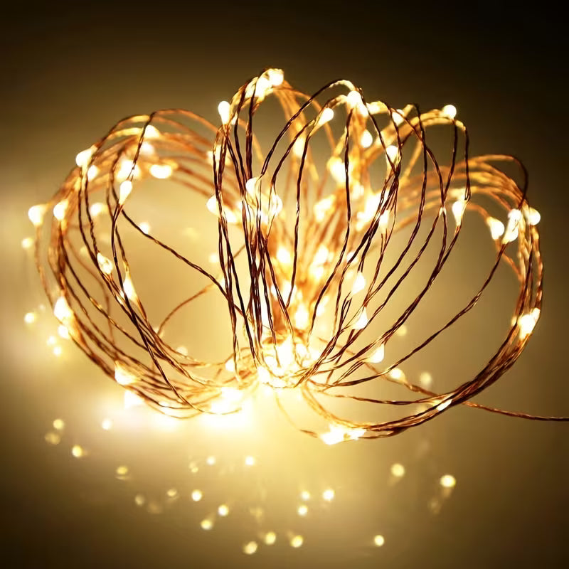 LED Battery Powered Copper Wire Fairy Lights for Holiday and Party Decor