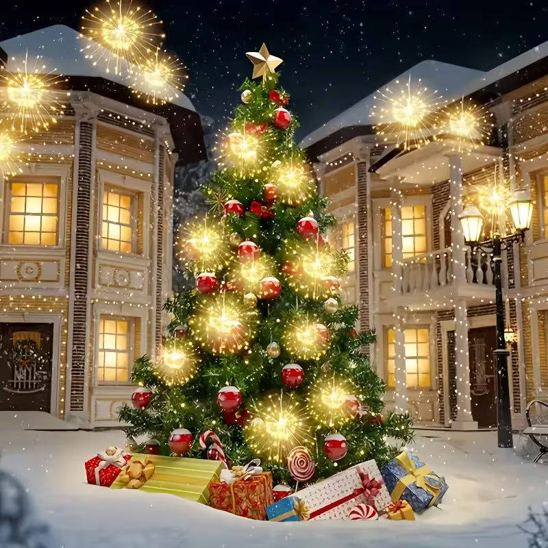 Solar Powered Firework LED Sphere Lights for Outdoor Garden and Patio