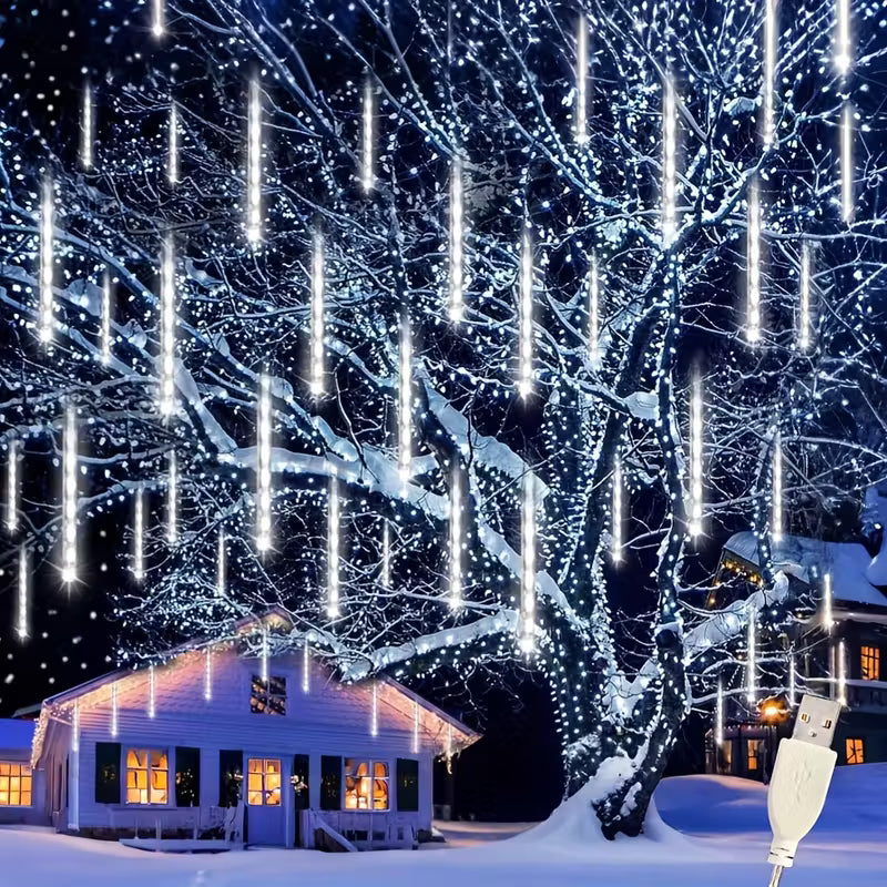 192 LED Meteor Shower USB Falling Rain Lights for Outdoor Events