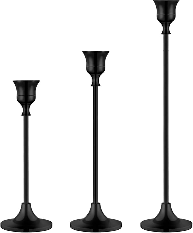Candlestick Holders,Taper Candle Holder for Candlesticks Black Candelabra Candle Holders Vintage Candle Stick Candle Holder for Fireplace Party Dining Home