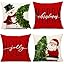 PSDWETS Christmas Pillow Covers 18x18 Set of 4 Christmas Decorations Snowman Deer Tree Winter Holiday Decor Throw Cushion Case for Home Couch