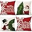 PSDWETS Christmas Pillow Covers 18x18 Set of 4 Christmas Decorations Snowman Deer Tree Winter Holiday Decor Throw Cushion Case for Home Couch