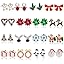 23 Pairs Christmas Earrings for Women Xmas Holiday Dangle Earrings Christmas Stud Tree Snowflake Bow Bells Light Earrings Bulk Cute Christmas Party Jewelry Gifts