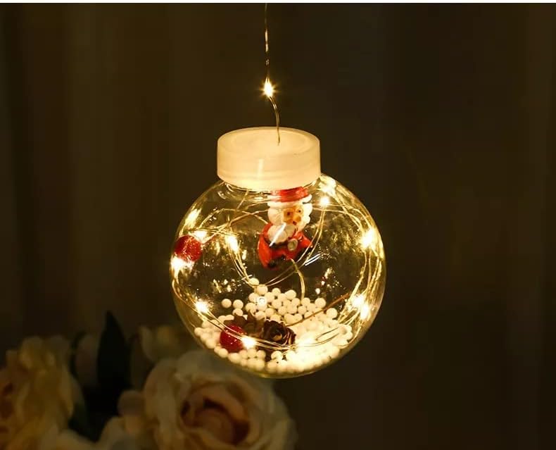 LED Christmas Curtain Lights with Snowman and Wishing Ball for Decor