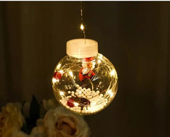 LED Christmas Curtain Lights with Snowman and Wishing Ball for Decor