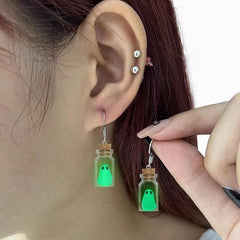 Glow-in-the-Dark Ghost in a Bottle Earrings