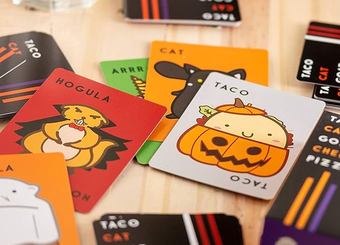 Taco Cat Goat Cheese Pizza: Halloween Edition – Spooky Fast-Paced Card Game for Family
