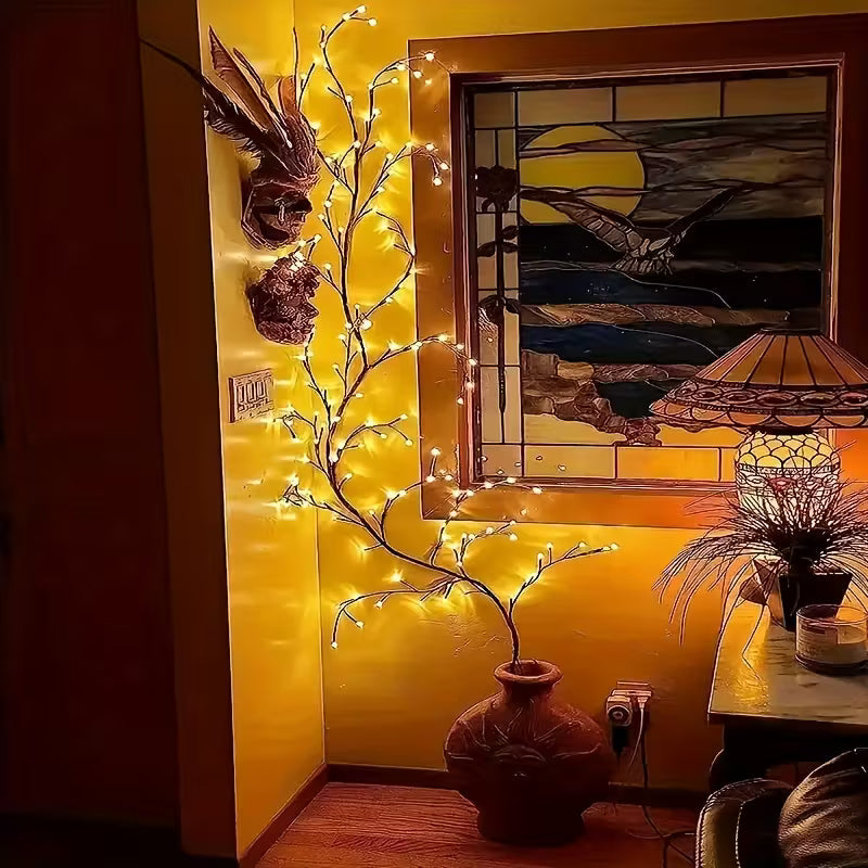 AMill 96 LED Willow Vine Wall Lights USB Powered for Cozy Home Decor