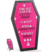 Nomnu Coffin Letter Board – 17" Gothic Felt Sign with 3D Bat Stickers