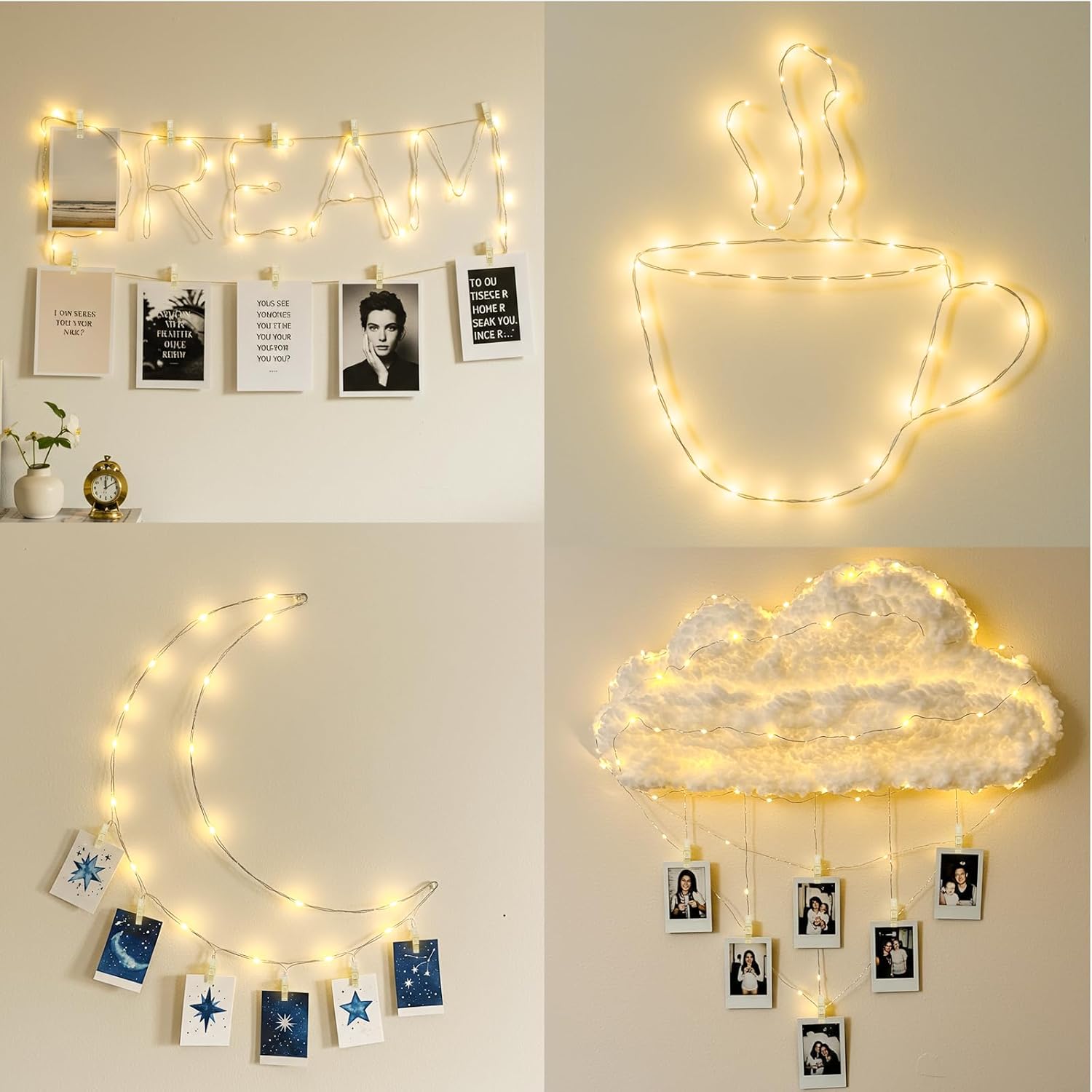 10M 100 LED Copper Photo Fairy Light Strip with Clips for Decor