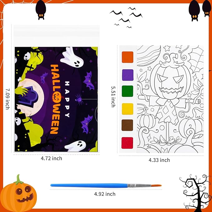 Sigilyer 24 Pack Halloween Party Favors for Kids (168 PCS)