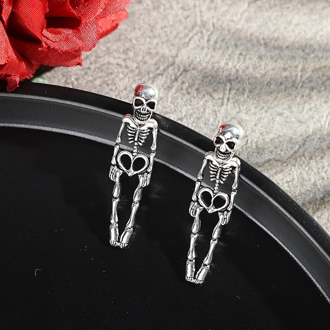 Halloween Dangle Earrings Set – Skeleton, Ghost, Witch, Skull & Knife Drop Earrings for Women