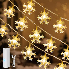 LED Christmas Snowflake String Lights for Home and Party Decoration