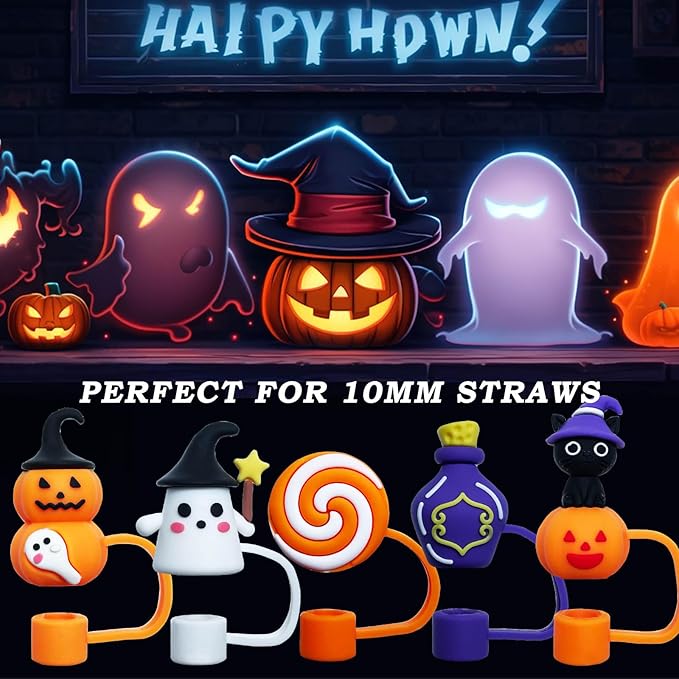 5PCS Halloween Straw Cover Caps for Stanley Cup