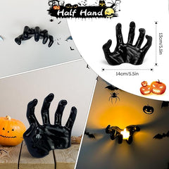 Halloween Decor Indoor – 4 Pack Creepy Reaching Hands with LED Candles
