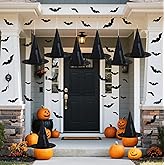 8 Pack Hanging Witch Hats with 32 3D Bats