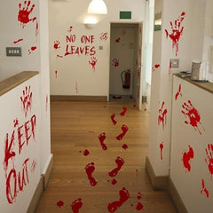 84Pcs Halloween Bloody Handprint & Footprint Stickers – Reusable Window